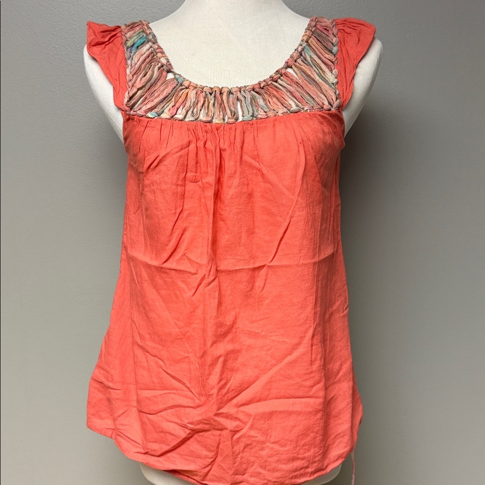 Lucky Brand Boho Ruched Scoop Neck Sleeveless Top – Size S - Picture 3 of 6